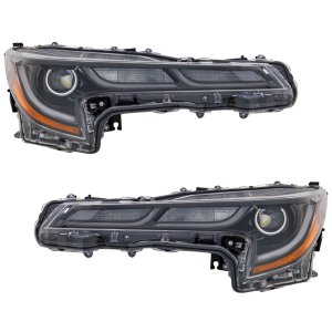 LED Headlight Assembly Pair/Set for 2019-2022 Toyota Corolla Hatchback without Nightshade Edition/Sedan SE, XLE, XSE Models, Right (Passenger) and Left (Driver), w/o Adaptive Headlights, Replacement