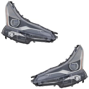 LED Headlight Assembly Pair/Set for Toyota Prius 2019-2022, Right (Passenger) and Left (Driver), with Fog Light, without Adaptive Headlight, without 20th Anniversary Edition Replacement