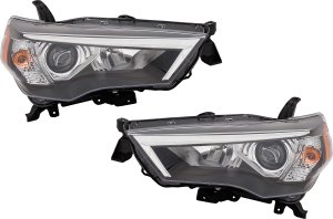 Headlight Assembly Pair/Set for Toyota 4Runner 2021-2023, Halogen/LED, Right (Passenger) and Left (Driver), without Auto Headlights, Replacement