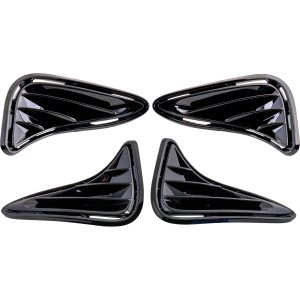 Fog Light Cover Pair/Set for 2017-2019 Toyota Corolla, Right (Passenger) and Left (Driver), Black Replacement