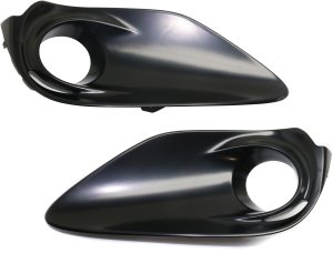 Front Fog Light Molding Pair/Set for Toyota Prius C 2017, Right (Passenger) and Left (Driver), Black Replacement