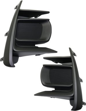Front Fog Light Molding Pair/Set for Toyota Sienna 2018-2020, Right (Passenger) and Left (Driver), Black, Fits Base/CE/L/LE Models - Replacement