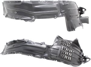 Front Fender Liner Pair/Set for Toyota Land Cruiser 2016-2021, Right (Passenger) and Left (Driver), Rear Section, without Extension Sheet, Replacement