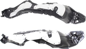 Front Fender Liner Pair/Set for Toyota Prius C 2015-2017, Right (Passenger) and Left (Driver) with Insulation Foam, Type 2 Replacement