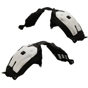 Front Fender Liner Pair/Set for 2020-2023 Toyota Highlander, Right (Passenger) and Left (Driver) Front Section, Heated Form Plastic with Insulation Foam and Extension Sheet Replacement
