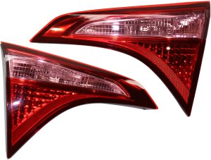 Inner Tail Light Assembly Pair/Set for 2017-2019 Toyota Corolla, Includes Right (Passenger) and Left (Driver) Bulb Type, Replacement