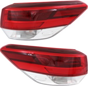 LED Tail Light Assembly Pair/Set for 2017 Toyota Highlander, Outer, Right (Passenger) and Left (Driver) Replacement