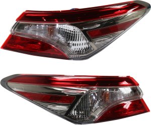 Tail Light Assembly Pair/Set for Toyota Camry (2018-2020), SE Model, Right (Passenger) and Left (Driver), Outer, Suitable for North America Built Vehicles, Replacement