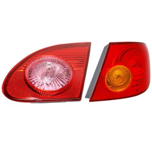 Tail Light Set for Toyota Corolla 2003-2004, Right (Passenger) Side, Includes Inner and Outer Lens and Housing, Replacement