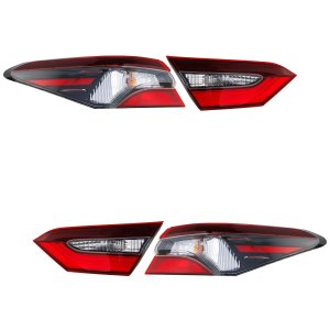 Tail Light Assembly Pair/Set for Toyota Camry 2021-2022, Right (Passenger) and Left (Driver), Inner and Outer, Halogen, Built for North America, Replacement