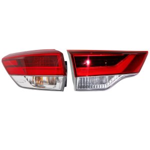 Tail Light Set for Toyota Highlander 2017, Left (Driver), Inner and Outer, Halogen Replacement