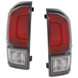 Pair/Set - Tail Light Assembly for Toyota Tacoma 2020-2023, Right (Passenger) and Left (Driver), Halogen, without Black Bezel, TRD Sport/TRD Off-Road Model Replacement Set
