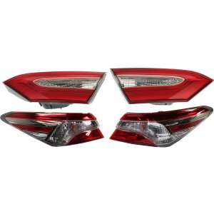 Tail Light Assembly for 2018-2019 Toyota Camry, Right (Passenger) and Left (Driver), Inner and Outer, Fits North America Built Vehicles, Replacement Set