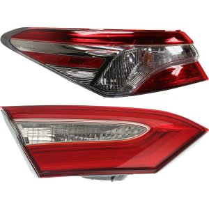 Tail Light Set for TOYOTA CAMRY 2018-2019, Left (Driver), Inner and Outer, Halogen, Replacement