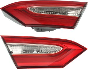 Tail Light Pair/Set for 2018-2019 Toyota Camry SE Model, Right (Passenger) and Left (Driver), Inner Lens and Housing, Excluding Hybrid Model, Japan Built Vehicle Replacement