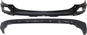 Rear Upper and Lower Bumper Cover Set for Toyota RAV4 2016-2018 without Parking Aid Sensor Holes, Replacement Part