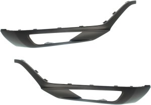 Front Bumper Molding Pair/Set for Volvo XC9 2016-2019, Right (Passenger) and Left (Driver) Outer, Black Replacement