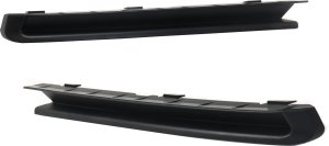 Front Bumper Molding Pair/Set for 2015-2018 Volkswagen Jetta, Right (Passenger) and Left (Driver) End Plate, Textured, without Fog Light Holes, Excludes Wolfsburg Edition Model, Replacement