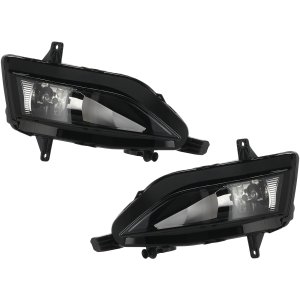Pair/Set - Front Fog Light Assembly for Volkswagen Golf 2018-2021, Golf Sportwagen 2018-2019, Jetta 2019-2021, Right (Passenger) and Left (Driver) Side, Halogen, Replacement Set