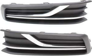 Pair/Set - Front Fog Light Cover for Volkswagen Passat 2016-2019, Right (Passenger) and Left (Driver), Textured Black Replacement Set