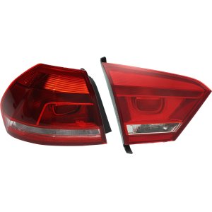 Tail Light Set for 2012-2015 Volkswagen Passat, Inner and Outer, Halogen, Left (Driver) Side Replacement