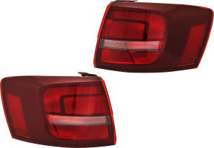 Pair/Set - Tail Light Assembly for 2011-2018 Volkswagen Jetta, Halogen, Outer, Right (Passenger) and Left (Driver), Fits Sedan, Hybrid Models (2016-2016) w/ Rear Fog Light, Replacement Set