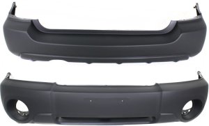Front and Rear Bumper Cover Set for 2003-2005 Subaru Forester X Model, Textured Replacement Parts