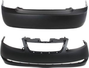 Front and Rear Bumper Cover Set for 2005-2007 Saturn Ion Sedan, Primed (Ready to Paint) Replacement