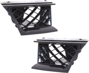 Grille Pair/Set for 2006-2007 Subaru Impreza, Right (Passenger) and Left (Driver), Black with Emblem Provision, Replacement