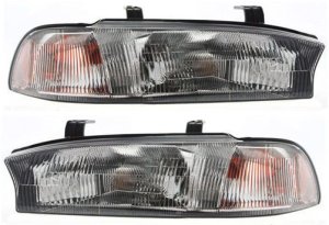 Headlight Assembly for Subaru Legacy 1996-1997, Right (Passenger) and Left (Driver), Halogen, From June 1996 to April 1997 - Replacement Pair/Set