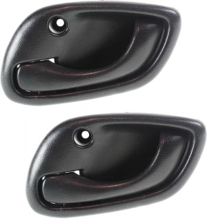 Front Interior Door Handle Pair/Set for SUZUKI ESTEEM 1995-2002, XL-7 2002-2006, Right (Passenger) and Left (Driver), Textured Black, Also Fits Rear, Replacement
