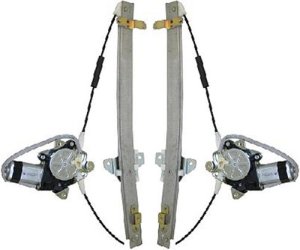 Front Window Regulator with Motor for 1991-1998 Suzuki Sidekick 4-Door, Power, Right (Passenger) and Left (Driver), Replacement Pair/Set