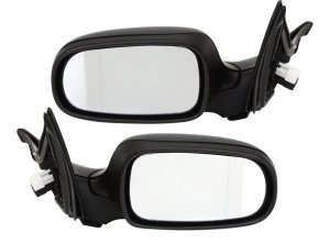 Mirror Pair/Set for 2003-2009 SAAB 9-5, Right (Passenger) and Left (Driver), Power Operated, Manual Folding, Heated, Paintable, with Memory, without Auto Dimming, Sedan/Wagon, Replacement