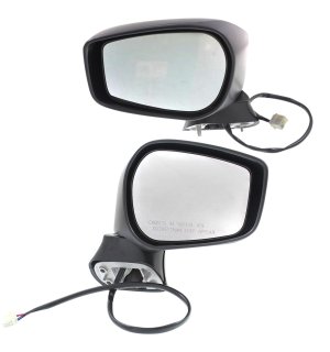 Power Heated, Manual Folding, Textured Mirror Pair/Set for Scion FR-S 2013-2016, Right (Passenger) and Left (Driver) Side Replacement