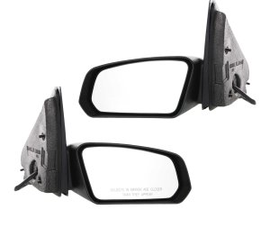Mirror Pair/Set for ION Sedan 2003-2007, Right (Passenger) and Left (Driver), Non-Heated, Non-Folding, Power Operated, Textured Black - Replacement
