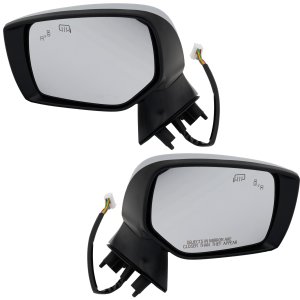 Power Manual Folding Mirror Pair/Set for 2015-2017 Subaru Legacy/Outback, Heated, with Signal Light, Blind Spot Detection, Side Object Sensor, Without Memory, Up to March 2017, Chrome Replacement