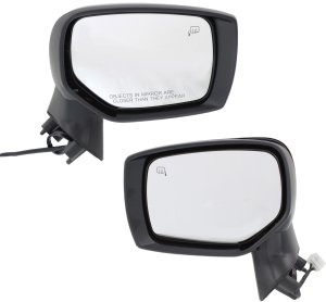 Power Mirror Pair/Set for 2015-2017 Subaru Legacy/Outback, Right (Passenger) and Left (Driver), Manual Folding, Heated, Paintable, without Blind Spot Detection and Signal Light, Replacement