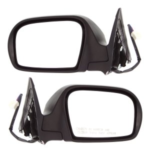 Pair/Set - Power Heated Textured Mirror for Subaru Impreza 2008-2014, Right (Passenger) and Left (Driver), Manual Folding, Sedan/Wagon, Replacement