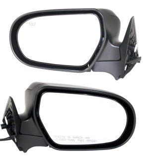 Mirror Pair/Set for Subaru Legacy/Outback 2005-2009, Right (Passenger) and Left (Driver), Power-Operated, Manual Folding, Heated, Textured, without Signal Light, Replacement