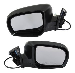Power Mirror Pair/Set for 2009-2010 Subaru Forester, Right (Passenger) and Left (Driver), Manual Folding, Non-Heated, Paintable, without Signal Light, Replacement