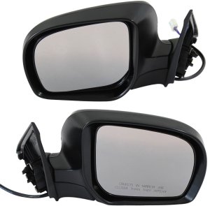 Power Heated Manual Folding Mirror Pair/Set for Subaru Forester 2011-2013, Right (Passenger) and Left (Driver), Paintable, Without Signal Light - Replacement