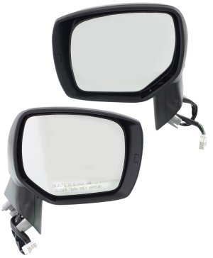 Power Heated Paintable Mirror Pair/Set for Subaru Forester 2014-2018, Right (Passenger) and Left (Driver), Manual Folding, with Signal Light, Replacement
