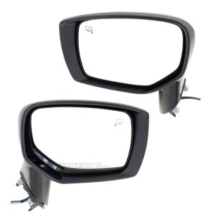 Replacement Power Mirror Pair/Set for Subaru Impreza (2015-2016) and WRX (2015-2021) Sedan/Wagon, Right (Passenger) and Left (Driver), Manual Folding, Heated, Paintable with Signal Light