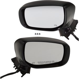Mirror Pair/Set for Subaru Impreza 2017-2022, Right (Passenger) and Left (Driver), Power, Heated, Manual Folding, Paintable, without Blind Spot Detection and Signal Light Replacement