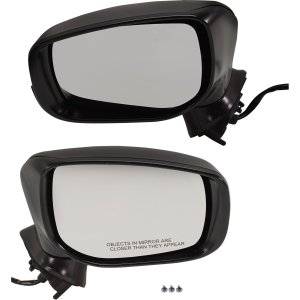 Mirror Pair/Set for Subaru Impreza 2017-2022, Right (Passenger) and Left (Driver), Power Adjust, Manual Folding, Non-Heated, Paintable, without Blind Spot Detection and Signal Light, Replacement