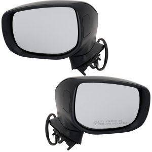 Mirror Pair/Set for 2019-2020 Subaru Forester, Right (Passenger) and Left (Driver), Power Adjustable, Manual Folding, Non-Heated, Ready for Painting, Includes Upper and Lower Mirrors Without Memory or Signal Light Feature, Replacement