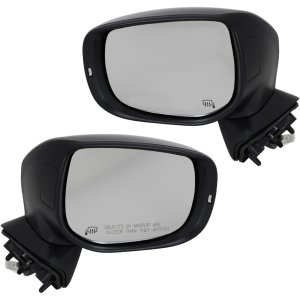 Power Mirror Pair/Set for 2019-2020 Subaru Forester, Right (Passenger) and Left (Driver), Manual Folding, Heated, Paintable, with Lower and Upper Signal Light, Without BSD and Memory Replacement