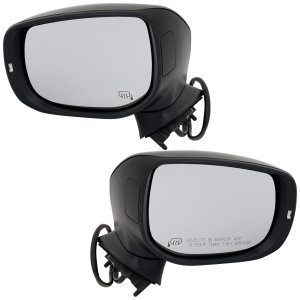 Mirror Pair/Set for Subaru Crosstrek 2018-2023, Right (Passenger) and Left (Driver), Power Adjustment, Manual Folding, Heated, Paintable, with Blind Spot Glass and In-Housing Signal Light, without Auto Dimming and Memory Replacement