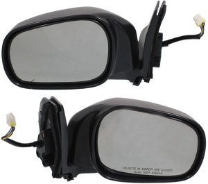 Power Mirror Pair/Set for Suzuki XL-7 2002-2006, Right (Passenger) and Left (Driver), Manual Folding, Heated, Textured Replacement