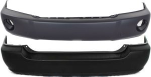 Front and Rear Bumper Cover Set for 2001-2003 Toyota Highlander, Primed (Ready to Paint), Replacement